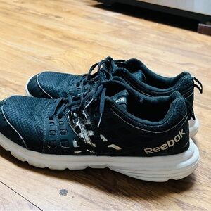 Reebok Men's Black and White Athletic Shoes